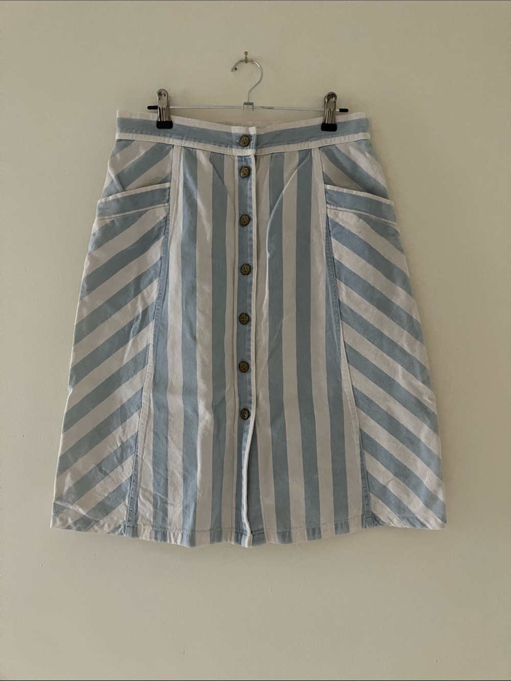 Draper James Button-Front A-Line Midi Skirt